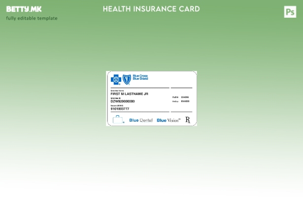 Модерен стил на USA Blue Cross Blue Shield шаблон картичка за здравствено осигур